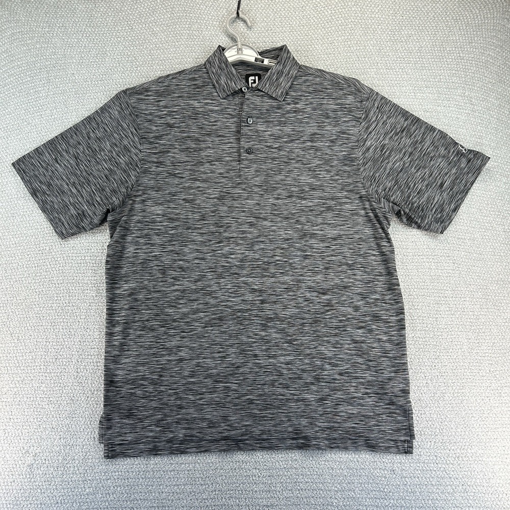 FootJoy Golf Polo Shirt Mens Large Gray Space Dye Performance Stretch FJ
